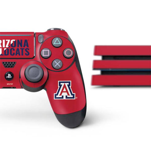 University of Arizona Wildcats Logo Split Red PS4 Pro Bundle Skin