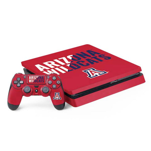 University of Arizona Wildcats Logo Split Red PS4 Slim Bundle Skin