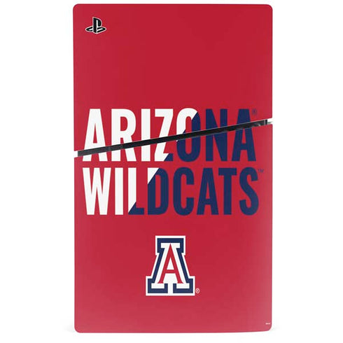 University of Arizona Wildcats Logo Split Red PS5 Slim Disk Bundle Skin