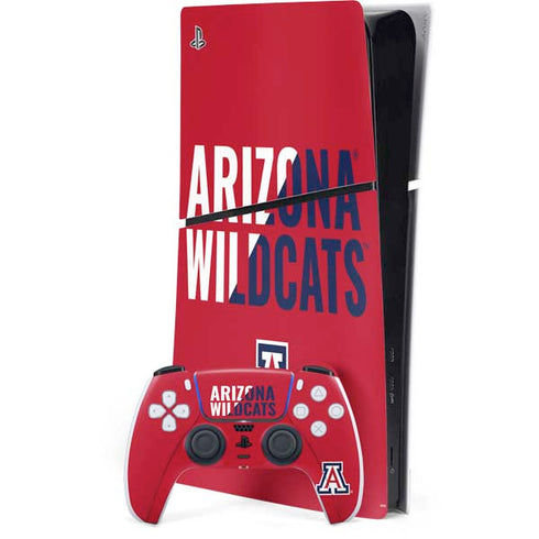 University of Arizona Wildcats Logo Split Red PS5 Slim Digital Edition Console Skin