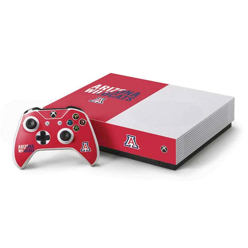 University of Arizona Wildcats Logo Split Red Xbox One S All-Digital Edition Bundle Skin