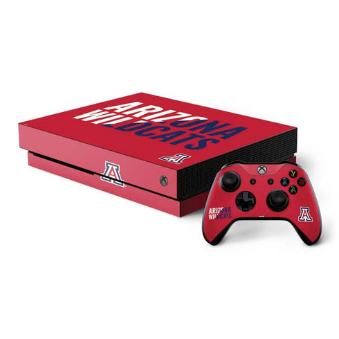 University of Arizona Wildcats Logo Split Red Xbox One X Bundle Skin