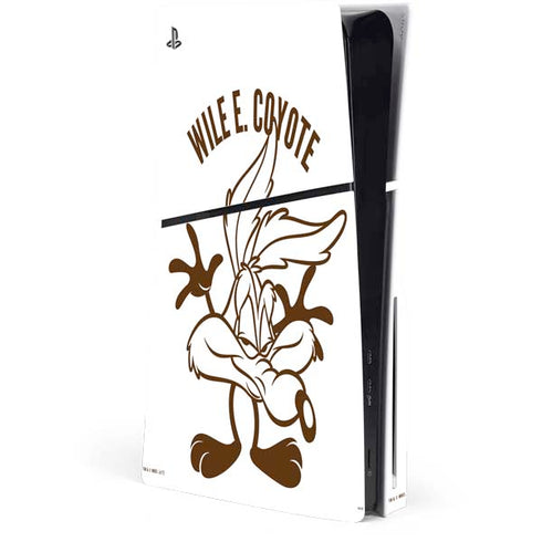 Looney Tunes Wile E Coyote Big Head PS5 Slim Disk Console Skin