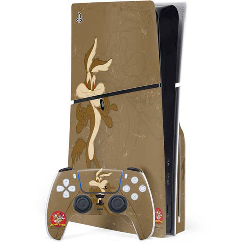 Looney Tunes Wile E Coyote Double PS5 Slim Disk Bundle Skin