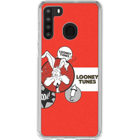 Looney Tunes Wile E Coyote Red Stripes Galaxy A21 Clear Case