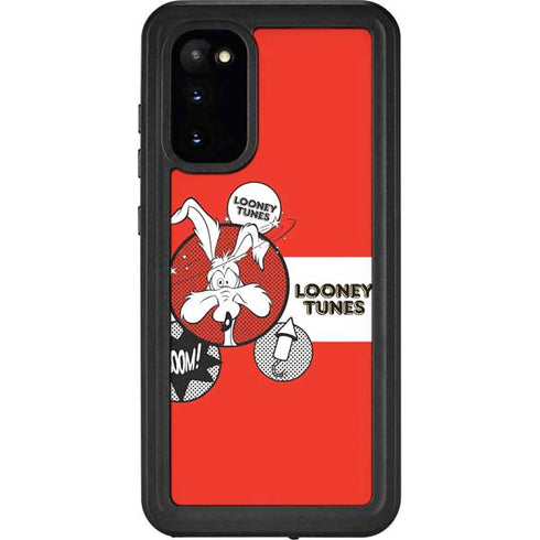 Looney Tunes Wile E Coyote Red Stripes Galaxy S20 Waterproof Case