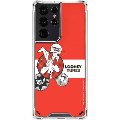 Looney Tunes Wile E Coyote Red Stripes Galaxy S21 Ultra 5G Clear Case
