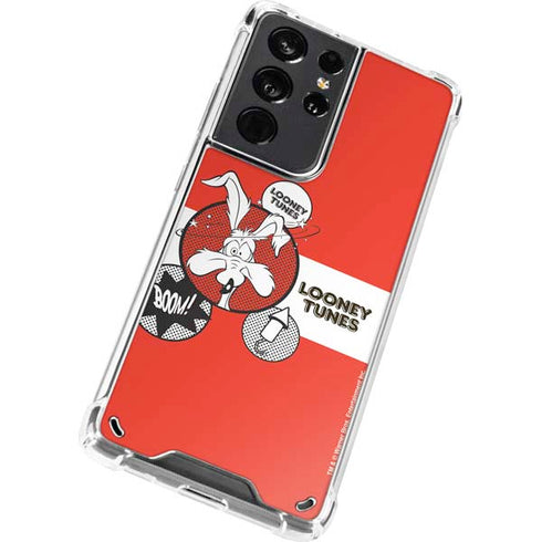 Looney Tunes Wile E Coyote Red Stripes Galaxy S21 Ultra 5G Clear Case