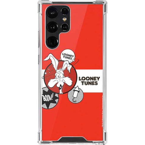 Looney Tunes Wile E Coyote Red Stripes Galaxy S22 Ultra Clear Case