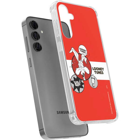 Looney Tunes Wile E Coyote Red Stripes Galaxy S24 Plus Clear Case