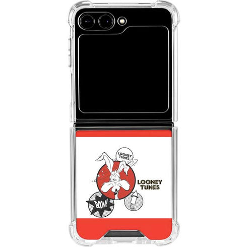 Looney Tunes Wile E Coyote Red Stripes Galaxy Z Flip5 5G Clear Case