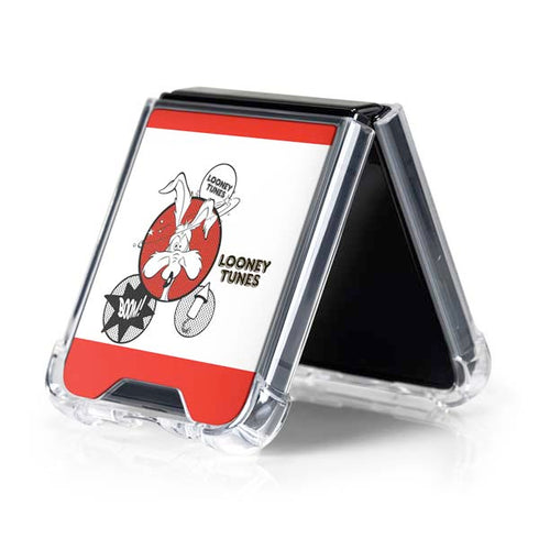 Looney Tunes Wile E Coyote Red Stripes Galaxy Z Flip5 5G Clear Case