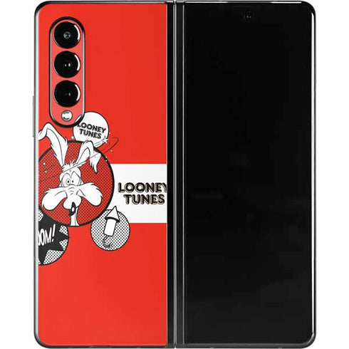Looney Tunes Wile E Coyote Red Stripes Galaxy Z Fold3 5G Skin