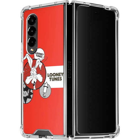 Looney Tunes Wile E Coyote Red Stripes Galaxy Z Fold4 5G Clear Case