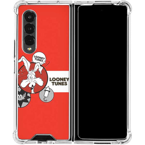 Looney Tunes Wile E Coyote Red Stripes Galaxy Z Fold4 5G Clear Case