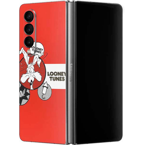 Looney Tunes Wile E Coyote Red Stripes Galaxy Z Fold4 5G Skin