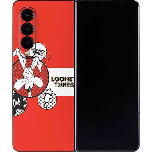 Looney Tunes Wile E Coyote Red Stripes Galaxy Z Fold4 5G Skin