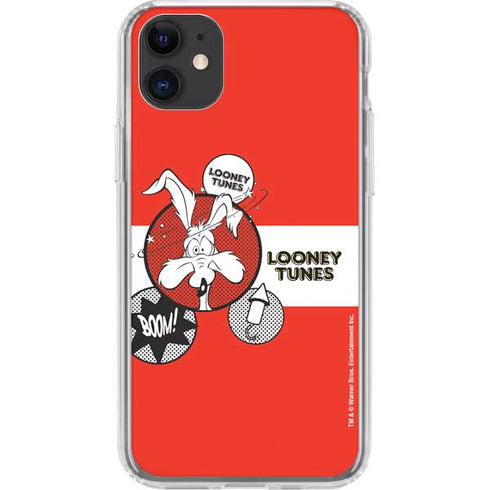 Looney Tunes Wile E Coyote Red Stripes iPhone 11 Clear Case