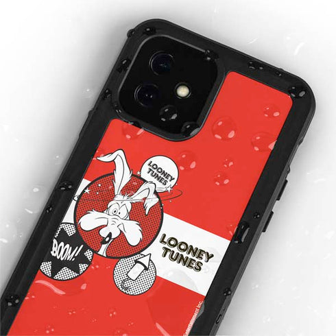 Looney Tunes Wile E Coyote Red Stripes iPhone 12 Mini Waterproof Case