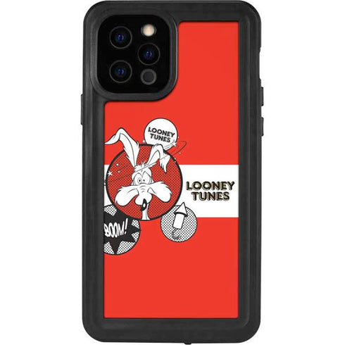Looney Tunes Wile E Coyote Red Stripes iPhone 12 Pro Waterproof Case