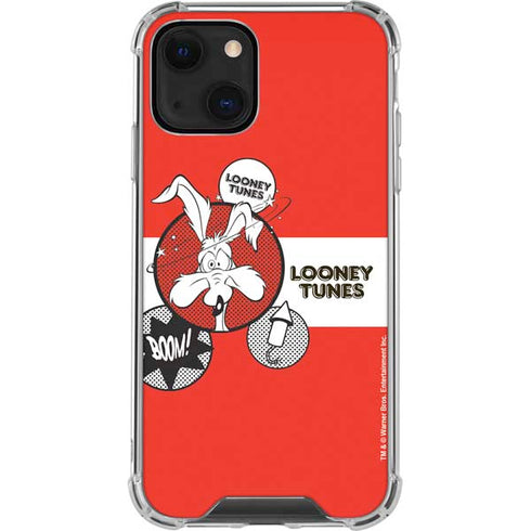 Looney Tunes Wile E Coyote Red Stripes iPhone 13 Clear Case