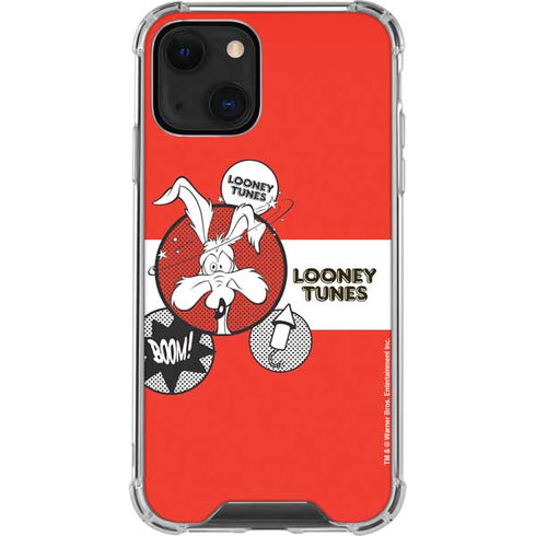 Looney Tunes Wile E Coyote Red Stripes iPhone 13 Mini Clear Case