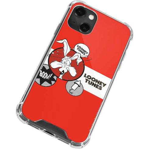 Looney Tunes Wile E Coyote Red Stripes iPhone 14 Plus Clear Case