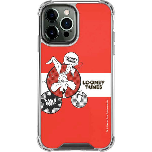 Looney Tunes Wile E Coyote Red Stripes iPhone 14 Pro Max Clear Case