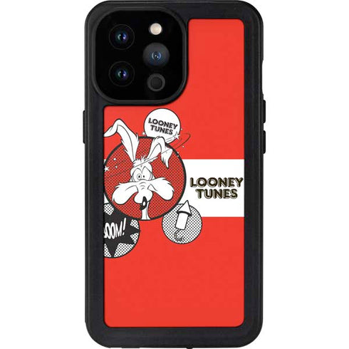 Looney Tunes Wile E Coyote Red Stripes iPhone 14 Pro Max Waterproof Case