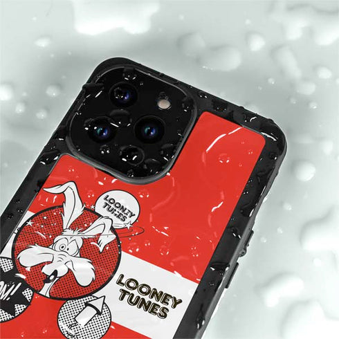 Looney Tunes Wile E Coyote Red Stripes iPhone 14 Pro Max Waterproof Case