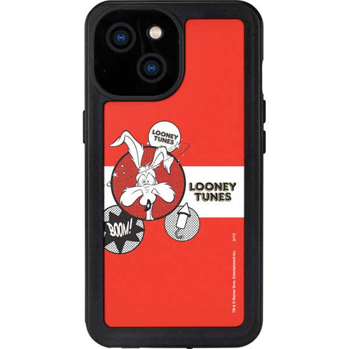 Looney Tunes Wile E Coyote Red Stripes iPhone 15 Waterproof Case