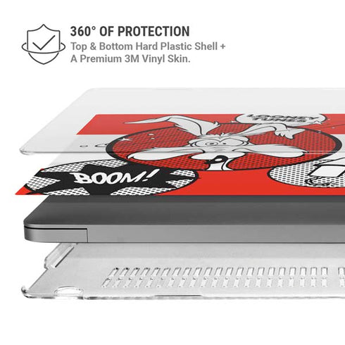 Looney Tunes Wile E Coyote Red Stripes MacBook Pro 16in (2021-25) Case plus Skin