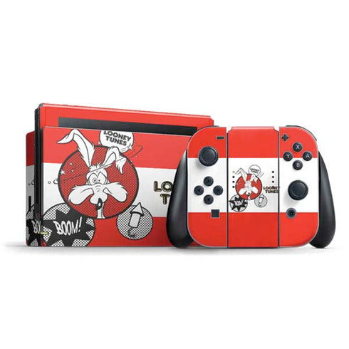 Looney Tunes Wile E Coyote Red Stripes Nintendo Switch Bundle Skin