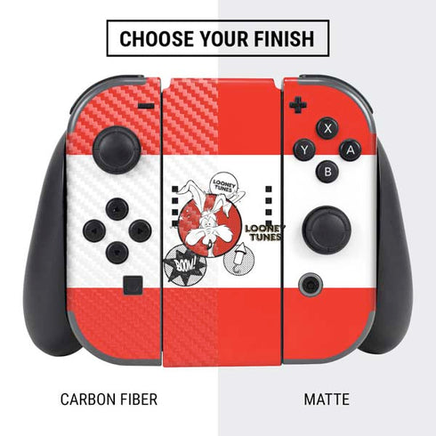 Looney Tunes Wile E Coyote Red Stripes Nintendo Switch Bundle Skin
