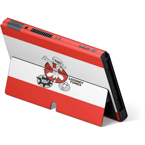 Looney Tunes Wile E Coyote Red Stripes Nintendo Switch OLED (2021) Skin
