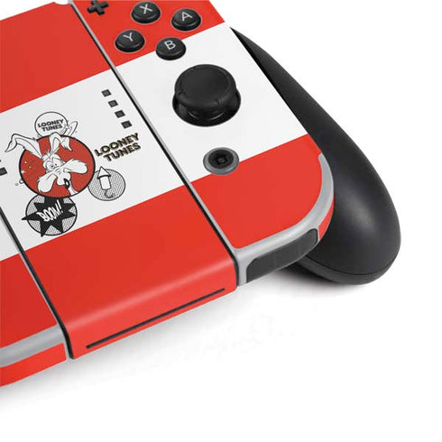 Looney Tunes Wile E Coyote Red Stripes Nintendo Switch OLED (2021) Skin