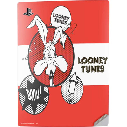Looney Tunes Wile E Coyote Red Stripes PS5 Digital Edition Console Skin