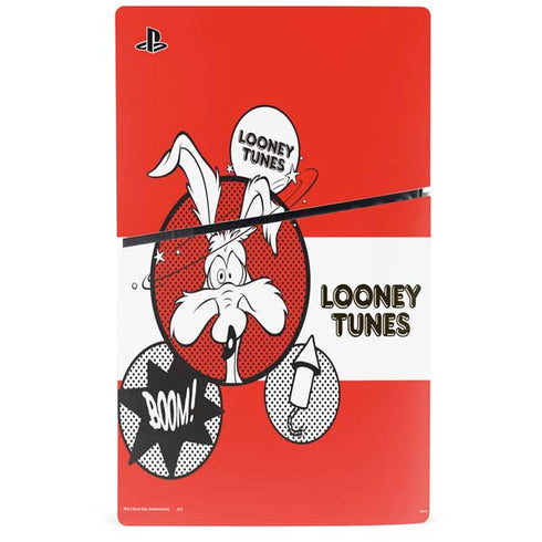 Looney Tunes Wile E Coyote Red Stripes PS5 Slim Disk Bundle Skin