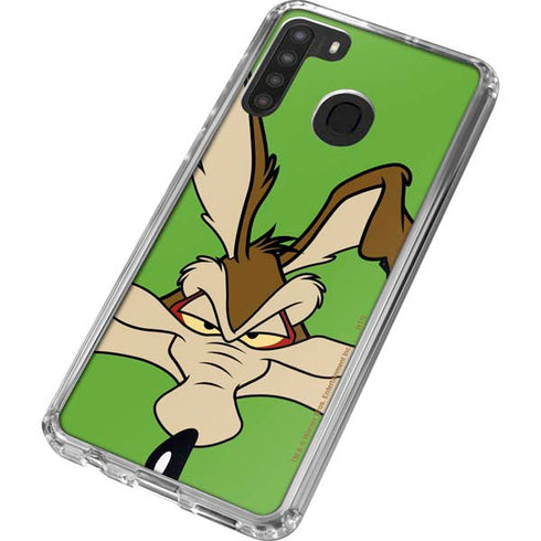 Looney Tunes Wile E Coyote Zoomed In Galaxy A21 Clear Case