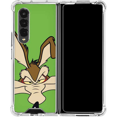 Looney Tunes Wile E Coyote Zoomed In Galaxy Z Fold4 5G Clear Case
