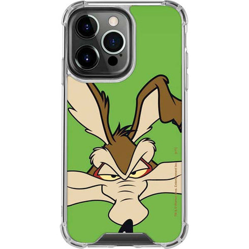 Looney Tunes Wile E Coyote Zoomed In iPhone 14 Pro Clear Case
