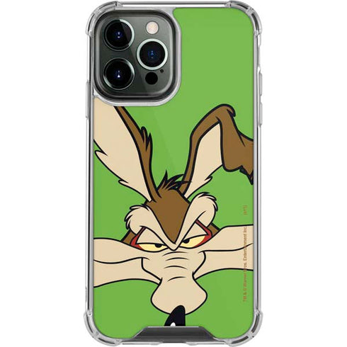 Looney Tunes Wile E Coyote Zoomed In iPhone 14 Pro Max Clear Case