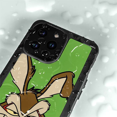 Looney Tunes Wile E Coyote Zoomed In iPhone 14 Pro Max Waterproof Case
