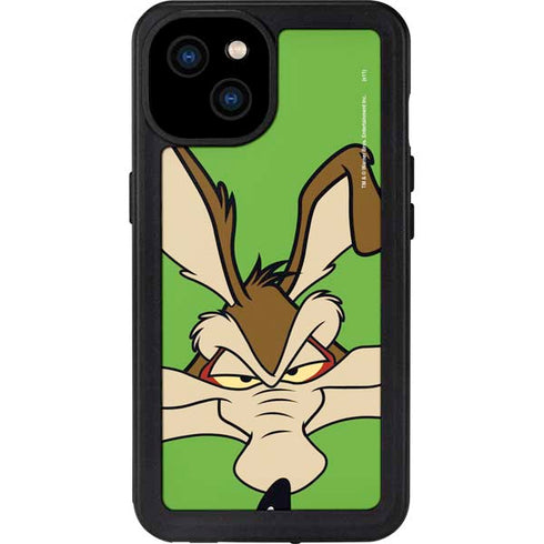 Looney Tunes Wile E Coyote Zoomed In iPhone 15 Plus Waterproof Case