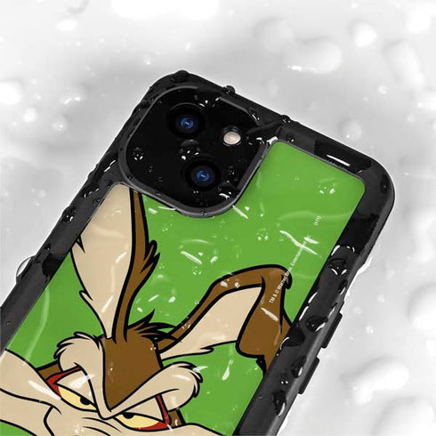 Looney Tunes Wile E Coyote Zoomed In iPhone 15 Waterproof Case