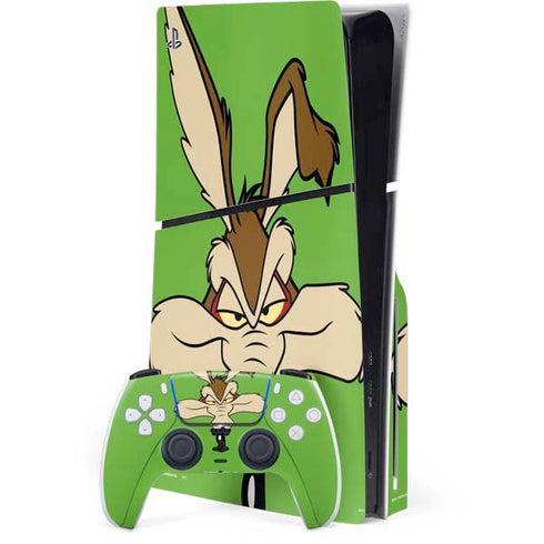 Looney Tunes Wile E Coyote Zoomed In PS5 Slim Disk Bundle Skin