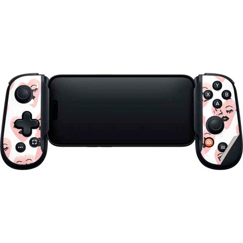 Bouffants and Broken Hearts Winking Hearts Backbone One for iPhone Game Controller Skin