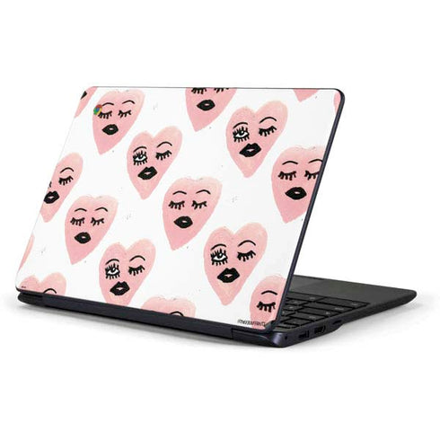 Bouffants and Broken Hearts Winking Hearts Samsung Chromebook Skin
