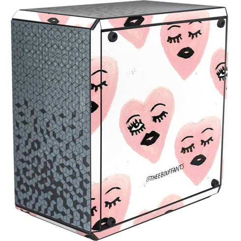 Bouffants and Broken Hearts Winking Hearts Cooler Master MasterBox Q300L Mini Tower Skin
