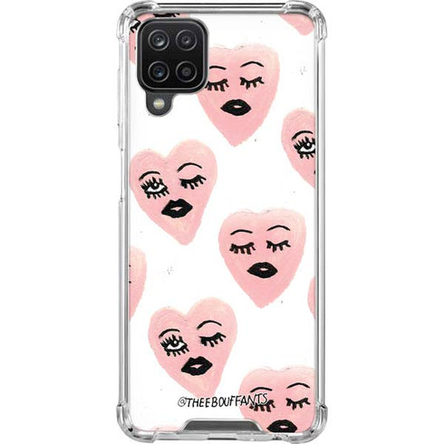 Bouffants and Broken Hearts Winking Hearts Galaxy A12 Clear Case